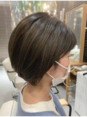 ショートボブ★耳かけショートフォギーベージュ★センター北