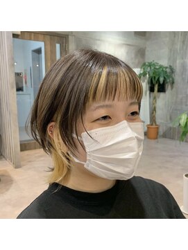 キッススワン(KISS SWAN) 【マッシュウルフ×インナーカラー×グレージュ】札幌美容室