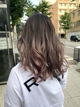 ワンスタイル(One style) 2ブリーチ　バレイヤージュ　ピンクパープル