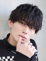 無造作パーマ波巻きスパイラルパーマツーブロックコンマヘア