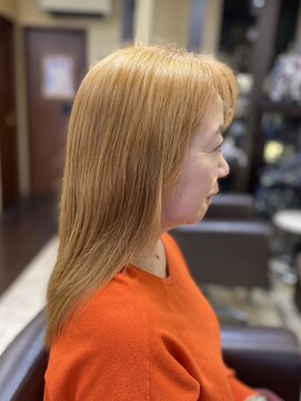 美容室 スピリチュアル ハート(SPIRITUAL HEART) 白髪にブリーチONカラーと収まりを良くする質感重視の縮毛矯正♪