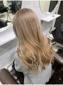 ミルクティー、ブリーチ、ケアブリーチ、ダブルカラー