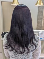 ポジ(poji)&nbsp;ブリーチカラー　バイオレットカラー　ミディアムロングレイヤー