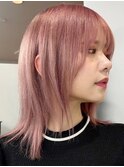 ピンクカラー[新宿駅/デザインカラー/レイヤーカット]
