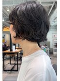 CAF 照下 ボブパーマ 黒髪 夏のヘアアレンジ 大阪