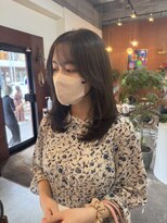 チャプター 問屋町(chapter)&nbsp;透明感ケアカラーオリーブグレージュカラー顔まわりレイヤー韓国