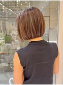 ボブに可愛いハイライト【立川ハイライト】【白髪ぼかし】