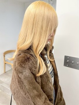 ミュラ(mulah) ブロンドカラーセミロング*ダブルブリーチハイトーンカラー