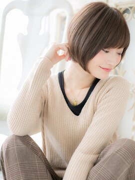 大波純一美容室パーティハン 透明感ツヤ髪オリーブベージュ小顔補正カットa小山20代30代40代