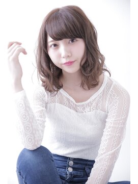 ソワン ドゥ ブレス 立花店(soin de brace) くびれ外はねミディ×ウェーブミディアム/ココアベージュ