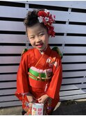 七五三7歳 着付けヘアメイク モヒカンヘア 水戸大工町