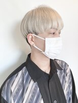 【morio原宿】秋メンズヘア　ホワイト系ブロンド　マッシュ