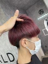 メンズサロン ゴールド 名古屋(GOALD)&nbsp;お客様スタイル ピンク ハイトーン ダブルカラー マッシュ