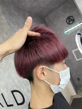 メンズサロン ゴールド 名古屋(GOALD) お客様スタイル ピンク ハイトーン ダブルカラー マッシュ