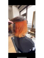 ビスイル 秋葉原店(Vis ill) インナーカラー/オレンジ/ケアブリーチ/透明感/美肌/ボブ