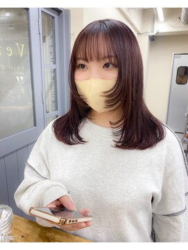 ヴェルダ 池袋店(verda) 顔まわりレイヤー×ピンクブラウン