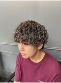 波巻きパーマ+ハイライト