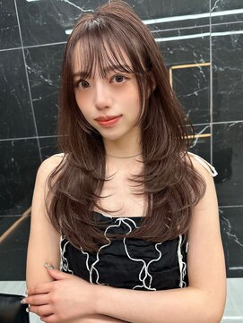 サイン 表参道(SIGN) 韓国ヘアーハッシュカットレイヤーカットグレージュブリーチ無し