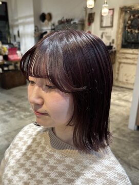 ナルヘアー 越谷(Nalu hair) 切りっぱなしボブ/顔まわりレイヤー/髪質改善カラー