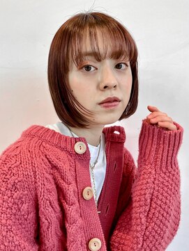 ピークアブー 銀座並木通り(PEEK-A-BOO) ピンクブラウン/ピンクカラー/暖色/ボブ/フェイスレイヤー