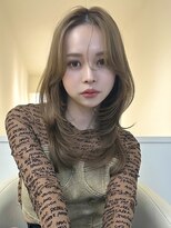 アイトーキョーエス 渋谷(AI TOKYO S)&nbsp;レイヤーカットオリーブベージュハッシュカットブリーチなし