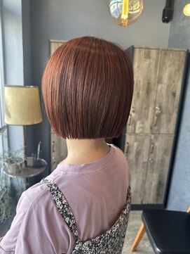 ヘアーループセラデザインワークス(Hair ruup Sela design works) ぱつっとミニボブ×大人ピンク