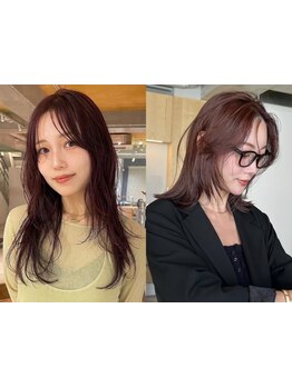 質感こだわるカットでミディアムレイヤーでも扱いやすいヘアの動きを意識しカット。伸ばしかけでも印象UP◎