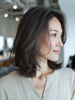 トリッカ 代官山(tricca)&nbsp;白髪ぼかしカラー/ミディアム/レイヤーカット/ブラウン