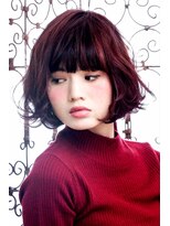 メルクマール(MERKMAL) ミックスカールの小顔ボブ。