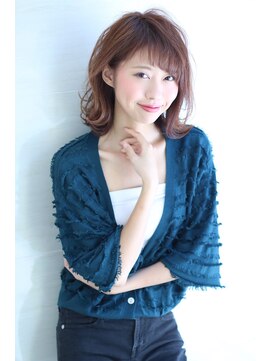 オーロ 宝塚店(ORO) 大人かわいいデザインカラー小顔ふわミディネオウルフ外ハネボブ