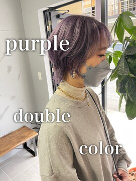 ダーツ(darts) 【darts 松永雄樹】ケアブリーチダブルカラー☆パープルショート