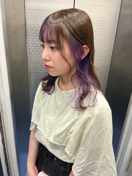 ホワイト 梅田(white) #アッシュブラウン×パープル