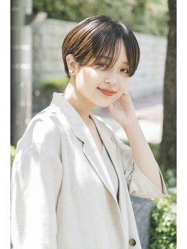 ガーデン オオタカノモリ(garden otakanomori) 暗髪×束感ショート×シースルーバング×フレンチガーリー