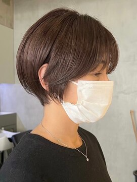 エリマ  茅ヶ崎(elima) ショートカットハンサムショートハイライトダブルカラー30代40代