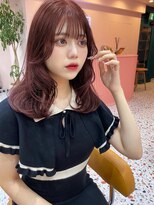 ボタン シブヤ(VOTAN SHIBUYA)&nbsp;ブリーチなしピンクカラー/渋谷/韓国ヘア/顔まわり/レイヤー