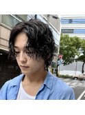 スパイラルパーマ/メンズミディアム/メンズボブ/マッシュウルフ