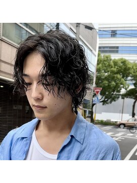 ウェーブ(WAVE) スパイラルパーマ/メンズミディアム/メンズボブ/マッシュウルフ