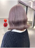 ダブルカラーラベンダーベージュカラーケアブリーチハイトーン