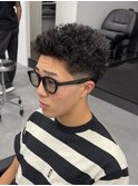 仏陀パーマテーパーフェード