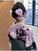 20代成人式振袖ヘアーセット☆着付け☆和装/お団子ヘア本厚木