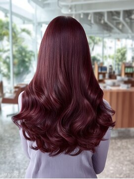 ダル 渋谷/表参道(DAL.) シャギーカット顔周りレイヤー大人ダークバイオレッド