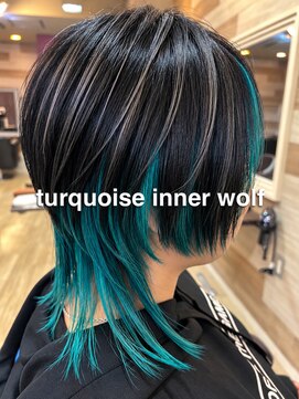 ヘアーリゾートサロン リチェット(Hair Resort Salon Ricetto) ターコイズインナーウルフ