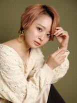 ショコラ アベノ(Chocolat ABENO)&nbsp;#ショートボブ#フリンジウェーブ#ピンクベージュ#ショコラ阿倍野