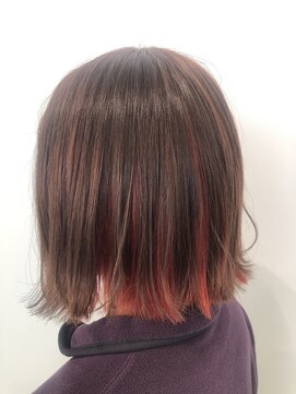 アドラーブル 女池店(adorable) 小顔見せで大人かわいい☆デザインカラー×大人耳掛けボブ