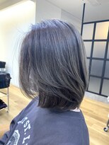 サンク ヘア アンド スパ パルシェ店(CINQ hair&spa) ブルーグレーミディアムヘア