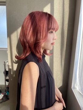 シセイ 青山(SHISEI) ピンクカラー/レイヤーウルフ/ピンクベージュ［南青山］