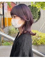 グリンバイアルティナ 八王子店(Grin by artina)&nbsp;ウルフマッシュ_ウルフボブ_冬カラー_パープルカラー2