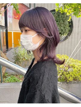 グリンバイアルティナ 八王子店(Grin by artina) ウルフマッシュ_ウルフボブ_冬カラー_パープルカラー2