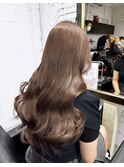 ミルクティーベージュダブルカラーケアブリーチ韓国20代前髪