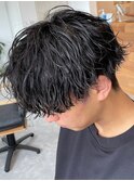 波巻きパーマメンズパーマメンズヘアツーブロックツイストパーマ